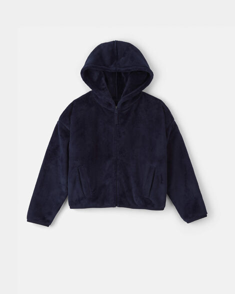 Girls Sherpa Zip-Up Jacket - Blue