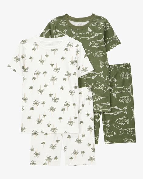  Product image 1 of Kid Fish Print Snug Fit Cotton 4-Piece Pajamas
