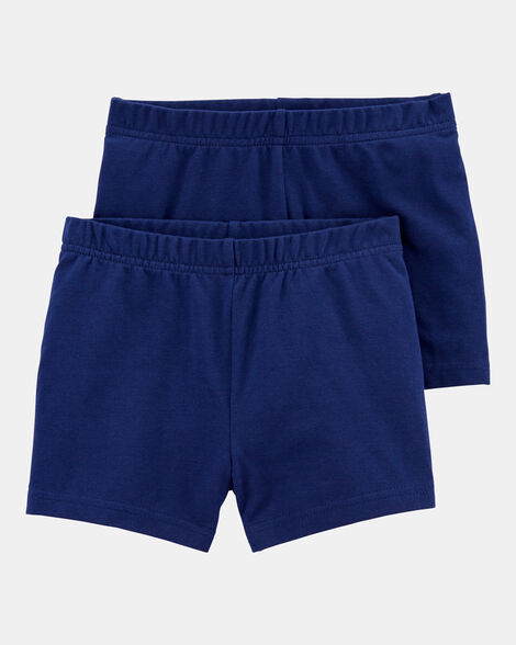 toddler girl 2-pack cartwheel shorts - navy