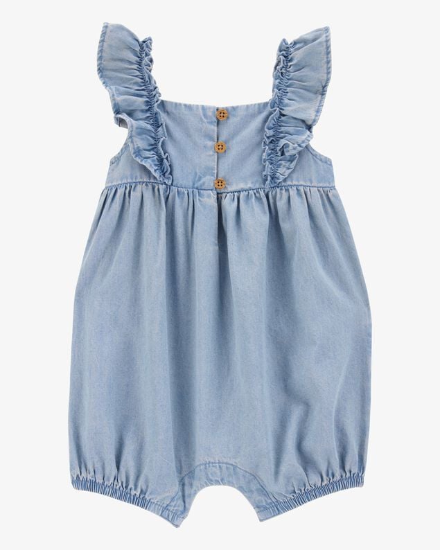 Product image 1 of Baby Girl Chambray Flutter Romper