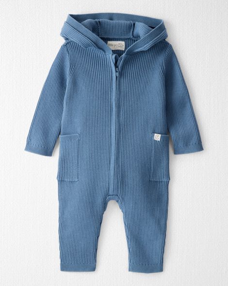 Baby Organic Cotton Ribbed Sweater Knit Jumpsuit