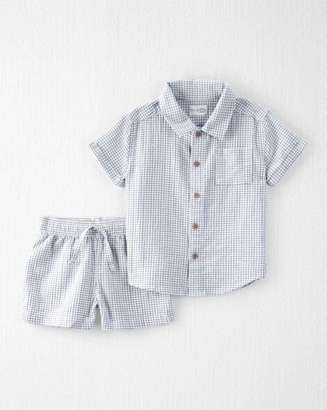 Product image 1 of Toddler 2-Piece Organic Cotton Gauze Checkered Set