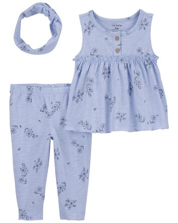 Baby 3-Piece Floral Little Outfit Set