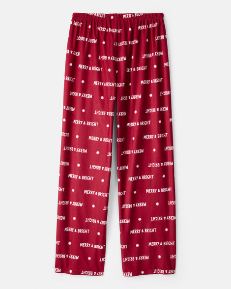 Product image 2 of Adult Merry & Bright Holiday Print Pajama Pants - Red