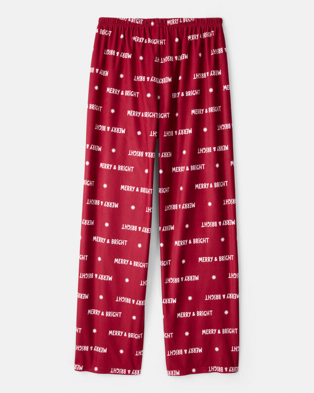 Product image 2 of Adult Merry & Bright Holiday Print Pajama Pants - Red