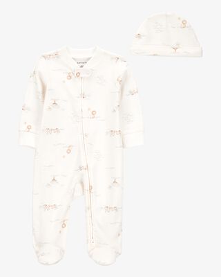 Product image 1 of Baby 2-Piece 2-Way Zip Sleep & Play & Cap Set