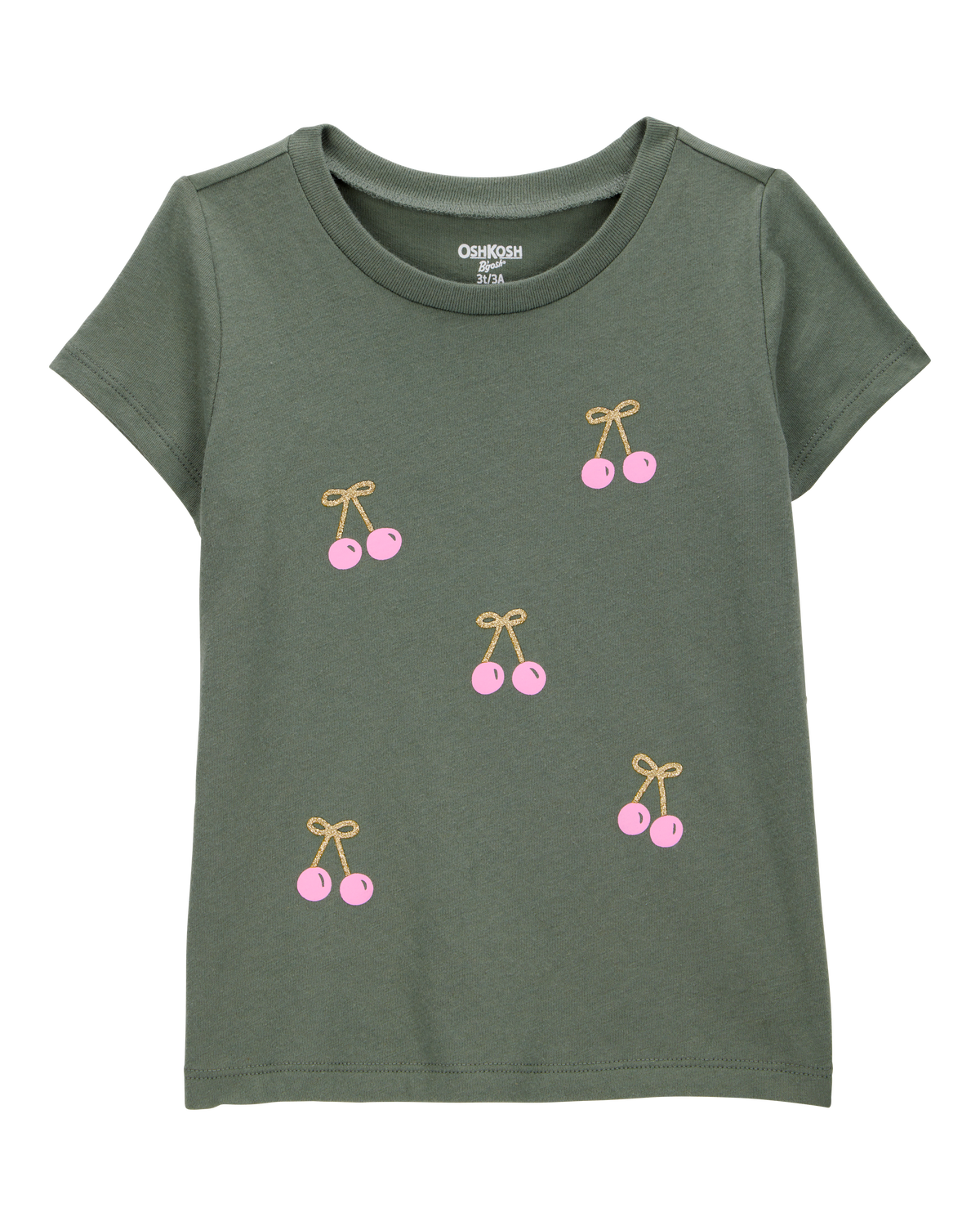 Toddler Cherry Short-Sleeve Graphic Tee - Olive - OshKosh