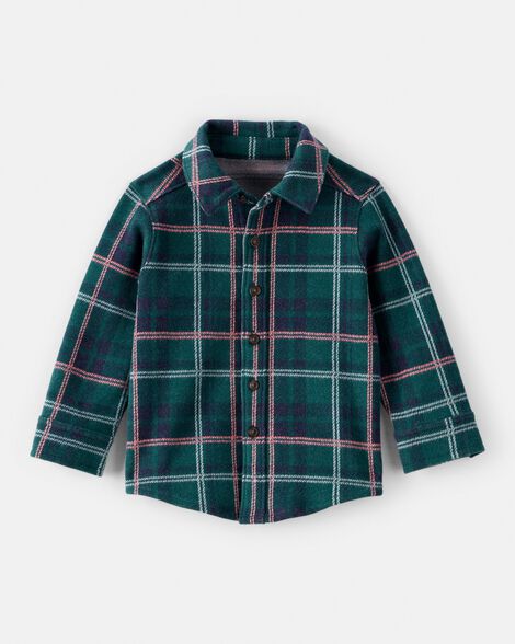 Baby Boy Plaid Button-Down Shirt - Green