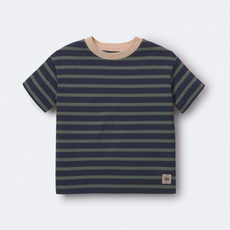 Toddler Boy Relaxed Tee in Stripes - Navy/Beige