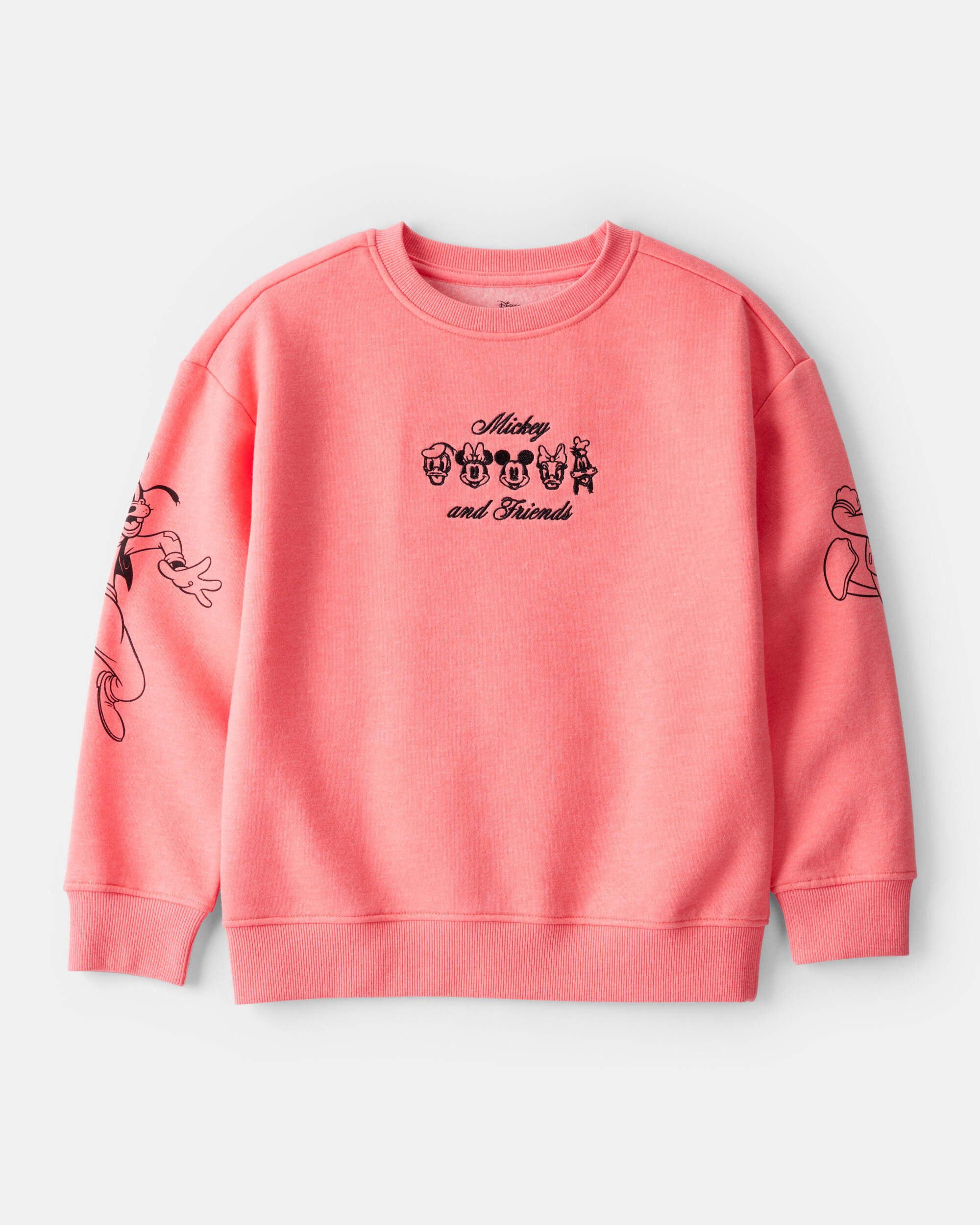 Girls Disney© Mickey Mouse Long-Sleeve Pullover Sweatshirt - Pink