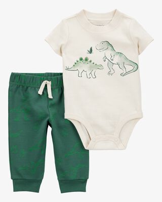Product image 1 of Baby 2-Piece Dinosaur Short-Sleeve Bodysuit Pant Set