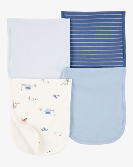  Product image 1 of Baby 4-Pack Burp Cloths - Blue
