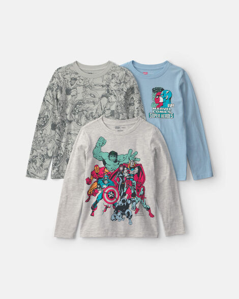 boys 3-pack ©marvel long-sleeve multipack tops