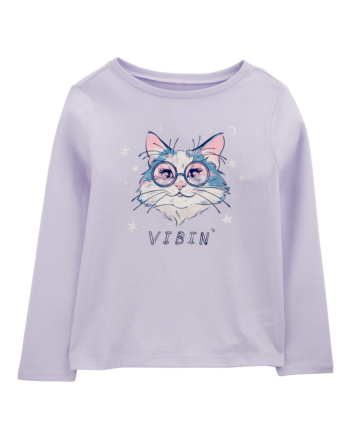 Kid Vibin' Long-Sleeve Graphic Tee - Purple - OshKosh | Carter's