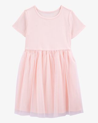 Product image 1 of Kid Solid Short-Sleeve Dress - Pink