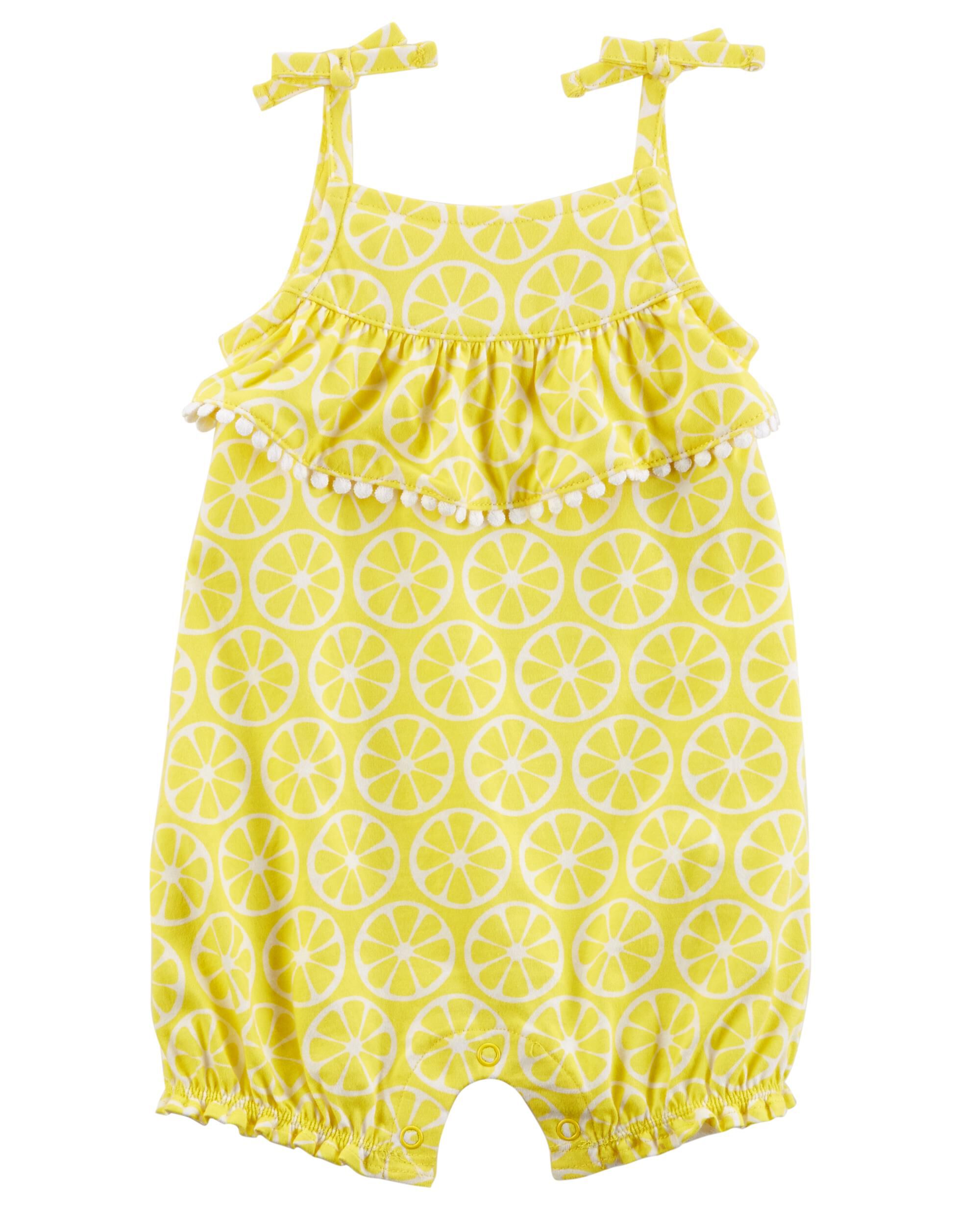 baby girl lemon romper