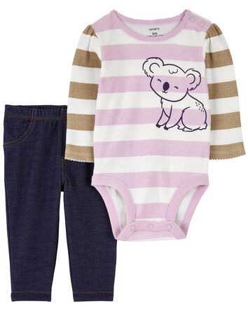 Baby 2-Piece Koala Bodysuit and Pant Set