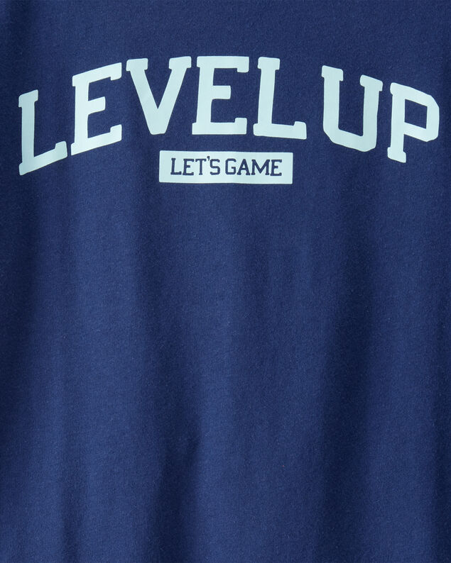 Product image 2 of Boys Level Up Long-Sleeve Graphic Tee - Navy