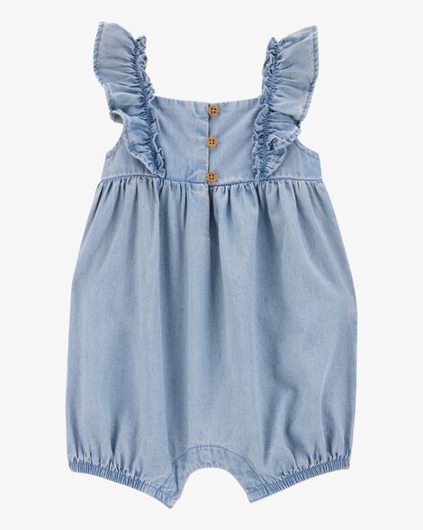 Product image 1 of Baby Girl Chambray Flutter Romper