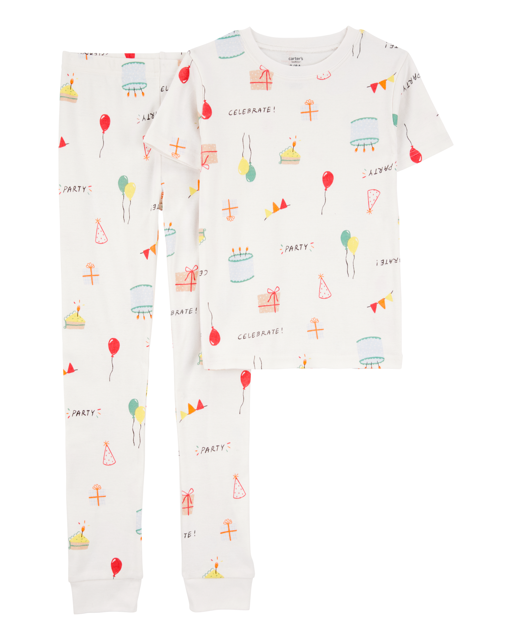 Kid 2-Piece Birthday 100% Snug Fit Cotton Pajamas - Ivory