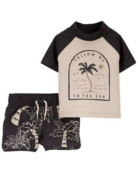  Product image 1 of Baby 2-Piece Palm Tree Rashguard Set