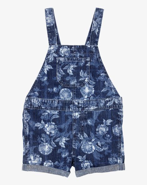  Product image 1 of Toddler Iconic Denim Floral Shortalls - Blue