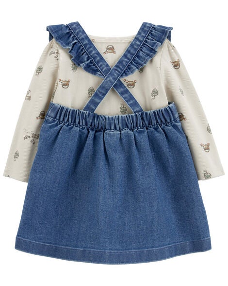  Product image 2 of Baby 3-Piece Bodysuit & Denim Jumper Set