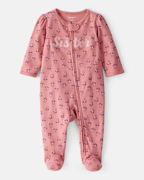  Product image 5 of Baby Little Sister 2-Way Zip Cotton Sleep & Play Pajamas