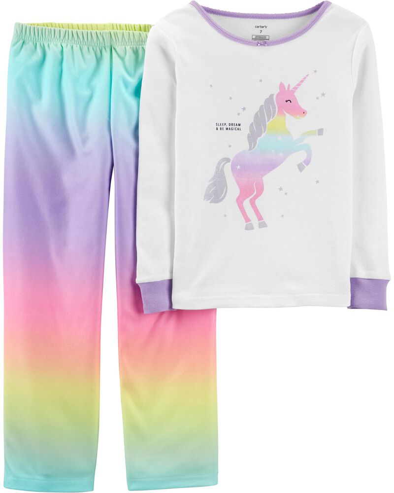 2 Piece Rainbow Unicorn Snug Fit Cotton Fleece Pjs Carters Com