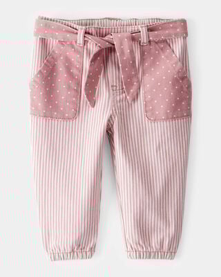 Product image 1 of Baby Vintage Inspired Twill Striped & Polka Dot Pants - Pink