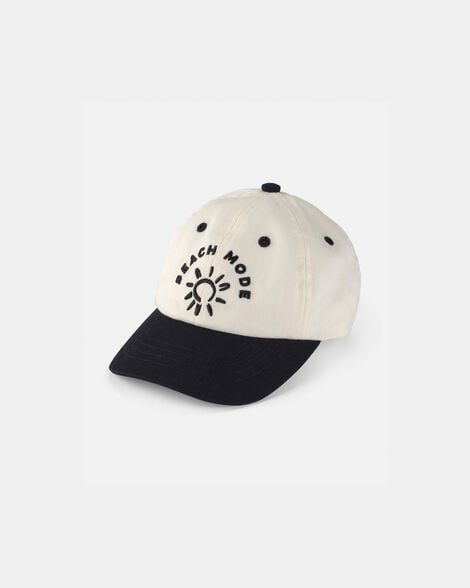 baby 'beach mode' baseball hat - black/ivory