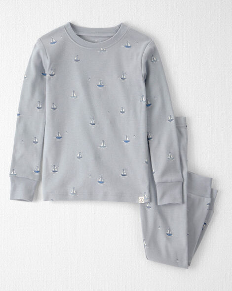 Toddler 2-Piece Organic Cotton Ribbed Pajama Set in Sail Away Print