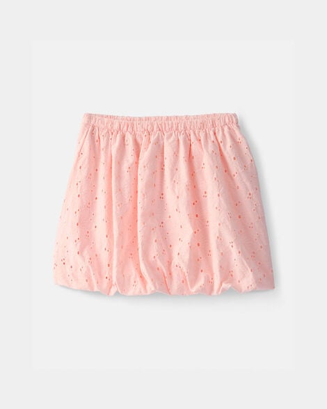 girls eyelet skirt - pink