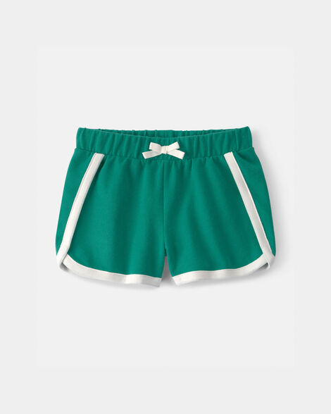 toddler girl french terry athletic shorts - green