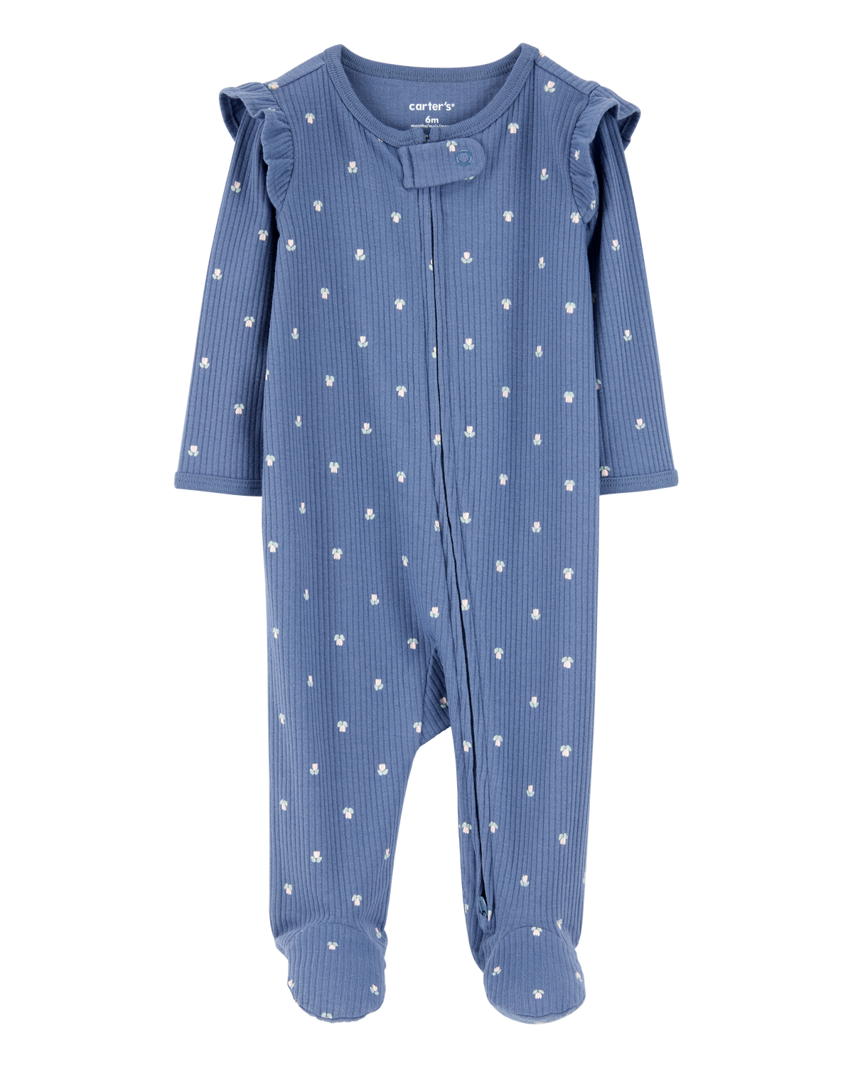 最高級 Baby Girl Pajamas Play & Sleep Ribbed Zip 2-Way Floral Mini 着物・浴衣