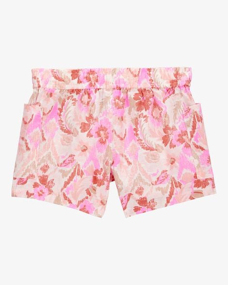 Product image 5 of Toddler Floral Print Drawstring Shorts - Pink