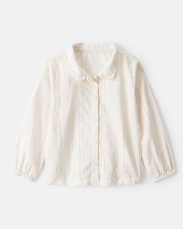 Product image 1 of Toddler Girl Cotton Long-Sleeve Button-Down - White