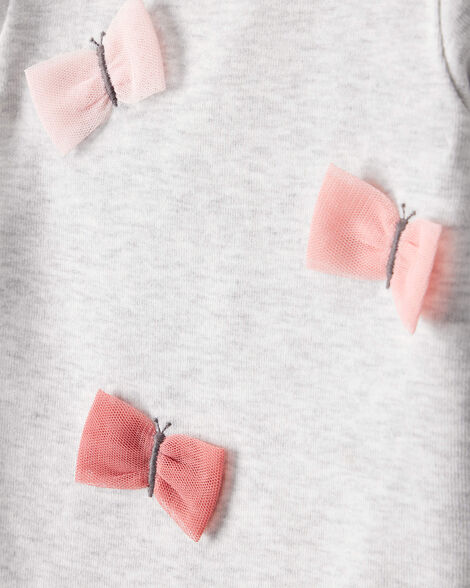 Product image 2 of Baby Girl 2-Piece Butterfly Long-Sleeve Bodysuit & Pant Set - Grey