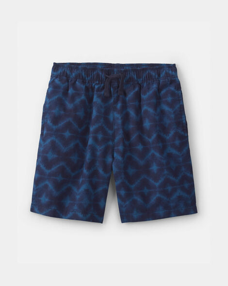 Boys Shibori Twill Cargo Shorts - Blue