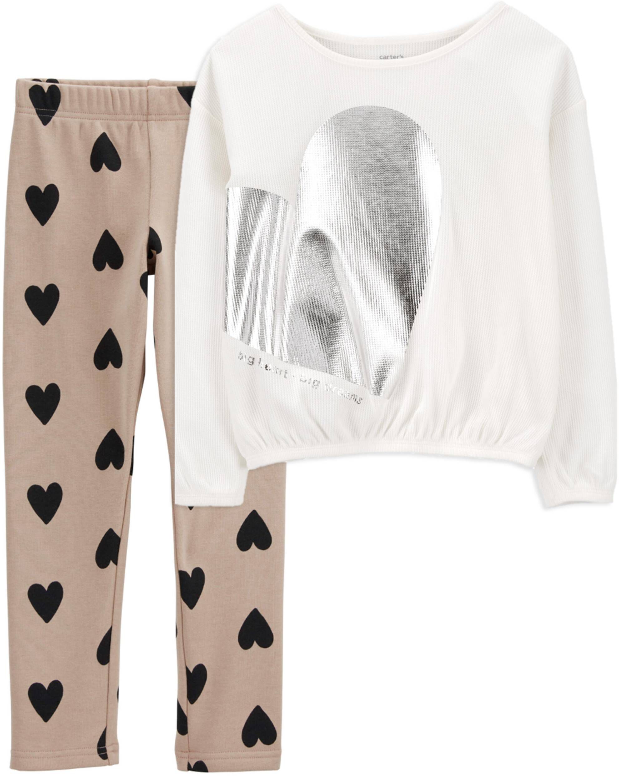 Kid 2 Piece Heart Thermal Top Leggings Set Carter s
