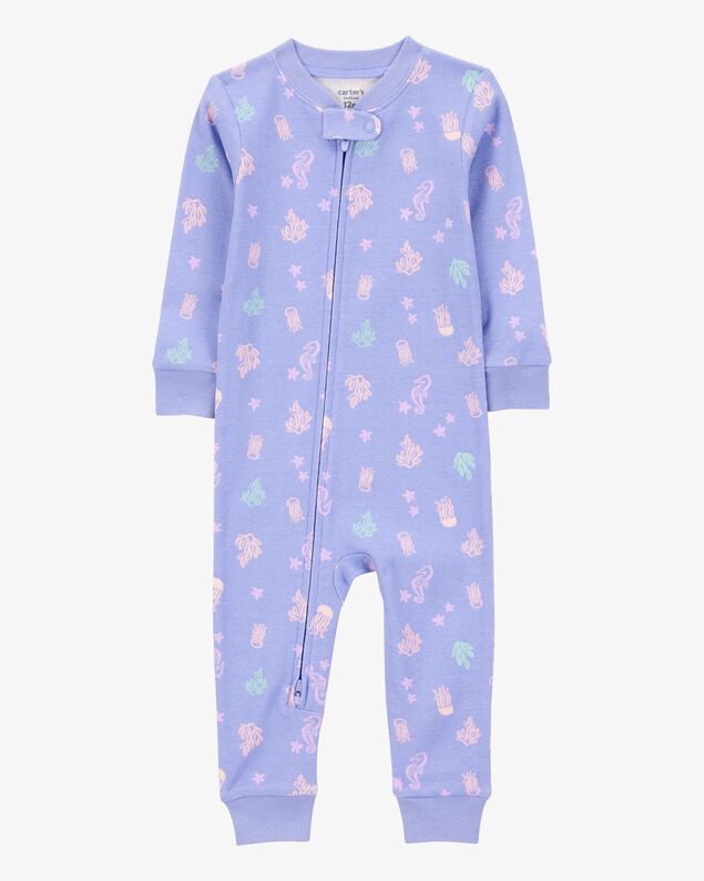 Product image 1 of Toddler Girl 1-Piece Jellyfish 100% Snug Fit Cotton Footless Pajamas - Purple