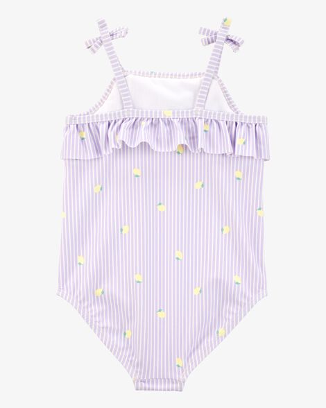  Product image 2 of Toddler 1-Piece Striped Lemon Swimsuit - Purple