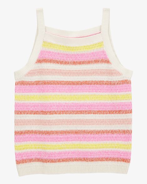  Product image 1 of Girls Striped Crochet Knit Tank