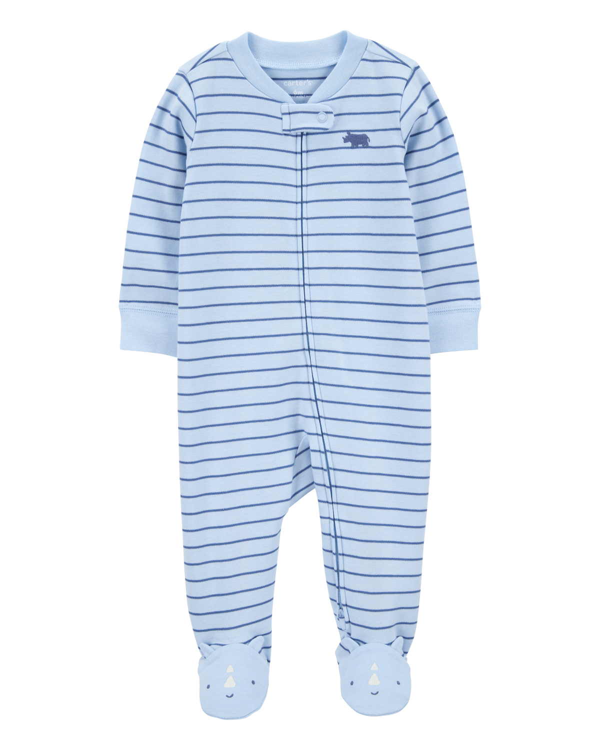Baby Striped Rhino 2-Way Zip Sleep & Play Pajamas - Carter's