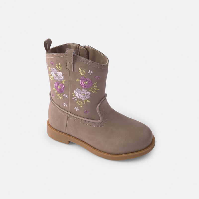 Toddler Girl Floral Cowboy Boots - Brown