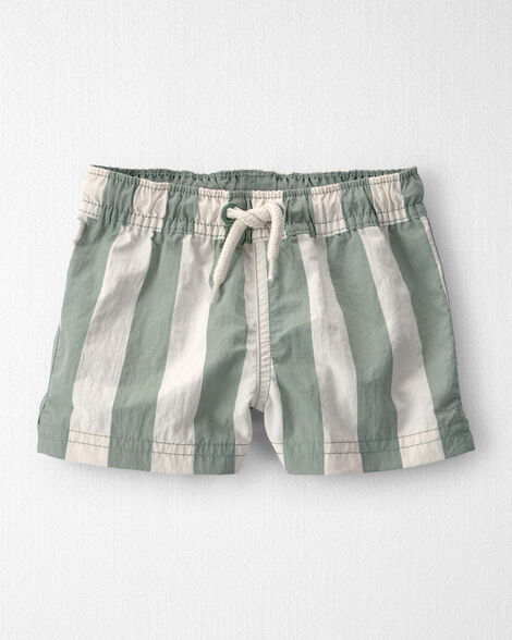 Boys Striped Swim Trunks