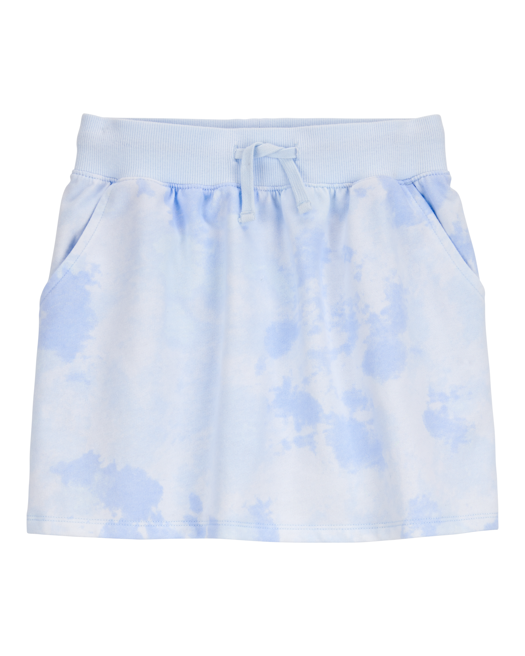 Kid Drawstring Cloud Dye French Terry Skort - Blue