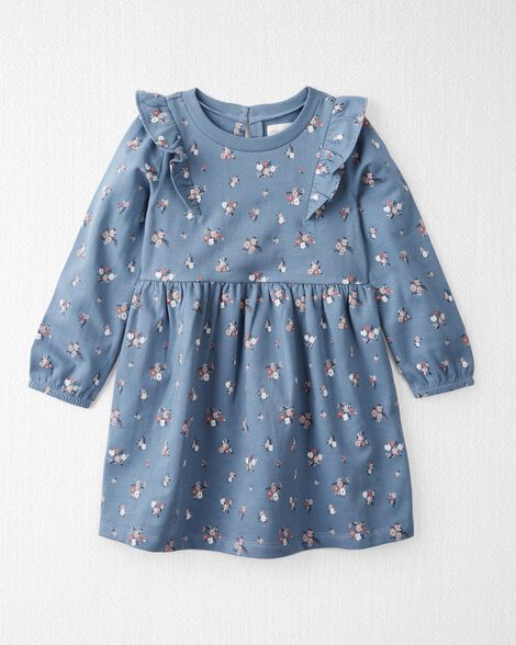  Product image 1 of Toddler Long-Sleeve Ruffle Dress Made with Organic Cotton in Floral Print