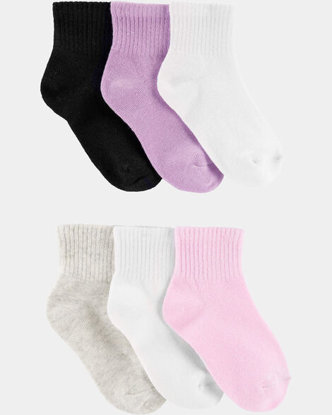 girls 6-pack crew socks