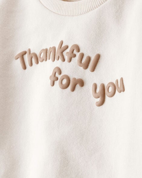 Baby Thanksgiving Print 100% Cotton Long-Sleeve 2-Piece Pajamas - Cream
